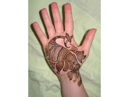 Small Mehndi Design - peacock