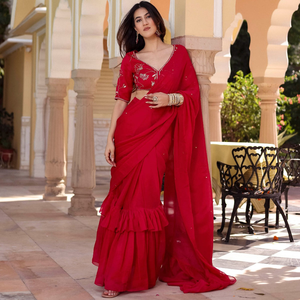 pre draped saree latest fashion trends for indian wedding dress