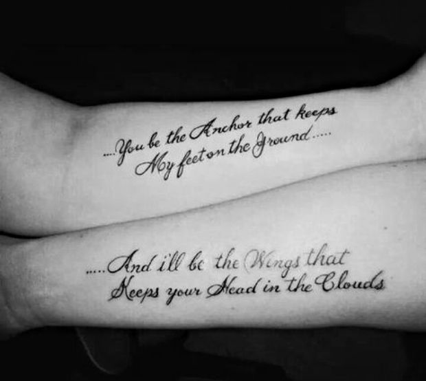 Lovable quote tattoos for couples