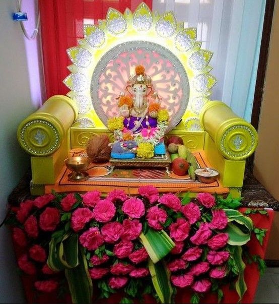 ready made ganpati decoration idea