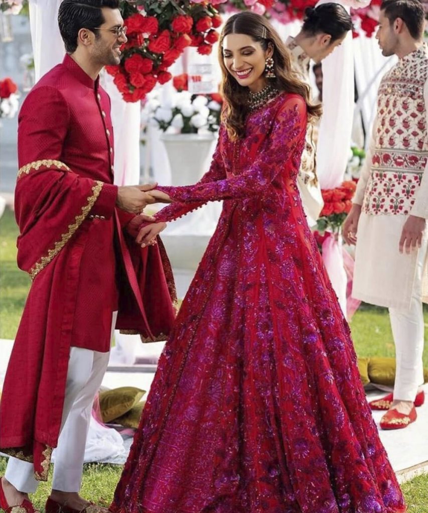 red outfits - Engagement Dress for Indian Couple