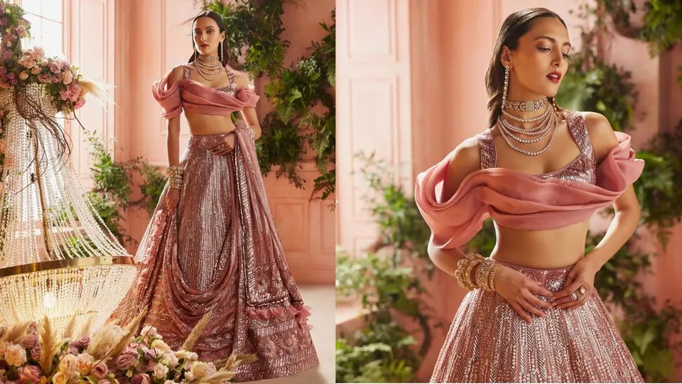 ruffle blouse - lehenga blouse designs