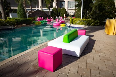 plush seating arrangement for pool party ideas