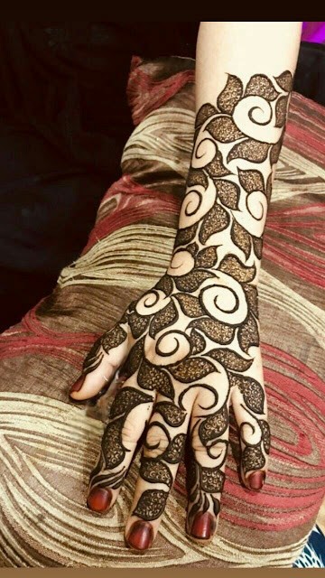 shaded bel design - full hand mehendi designs