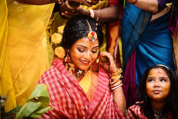 shy pose - haldi poses for bride