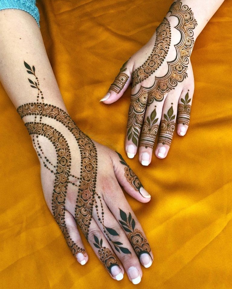 simple backhand - dulhan mehendi designs