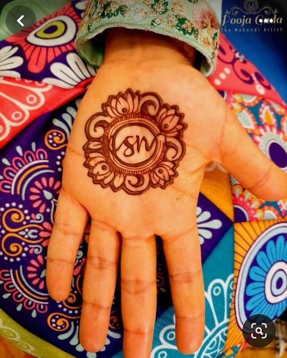 simple mandala mehndi design for groom 