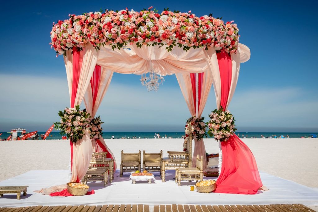 Simple Wedding Mandap Decoration for a Beach Wedding