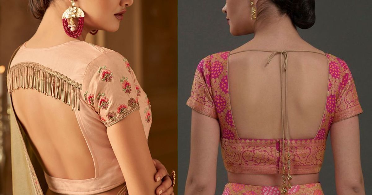 paithani blouse with a square at the back