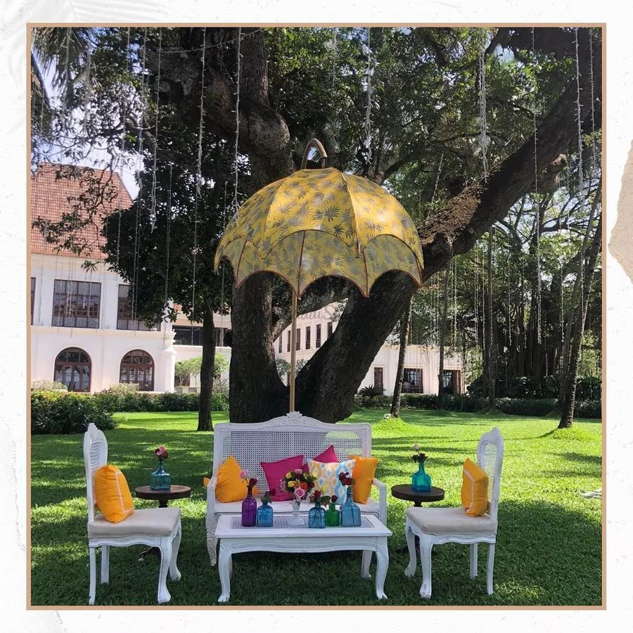 Mehndi Decoration at Home - umbrellas