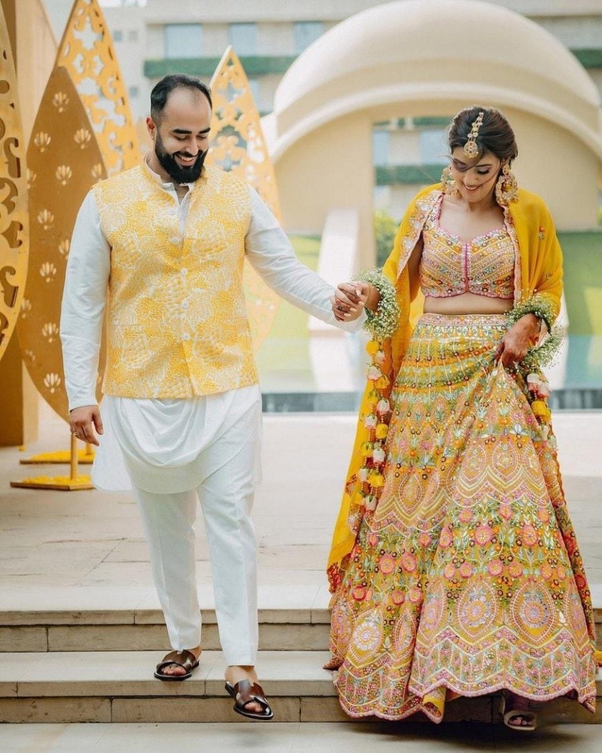 subtle coordination - haldi outfits