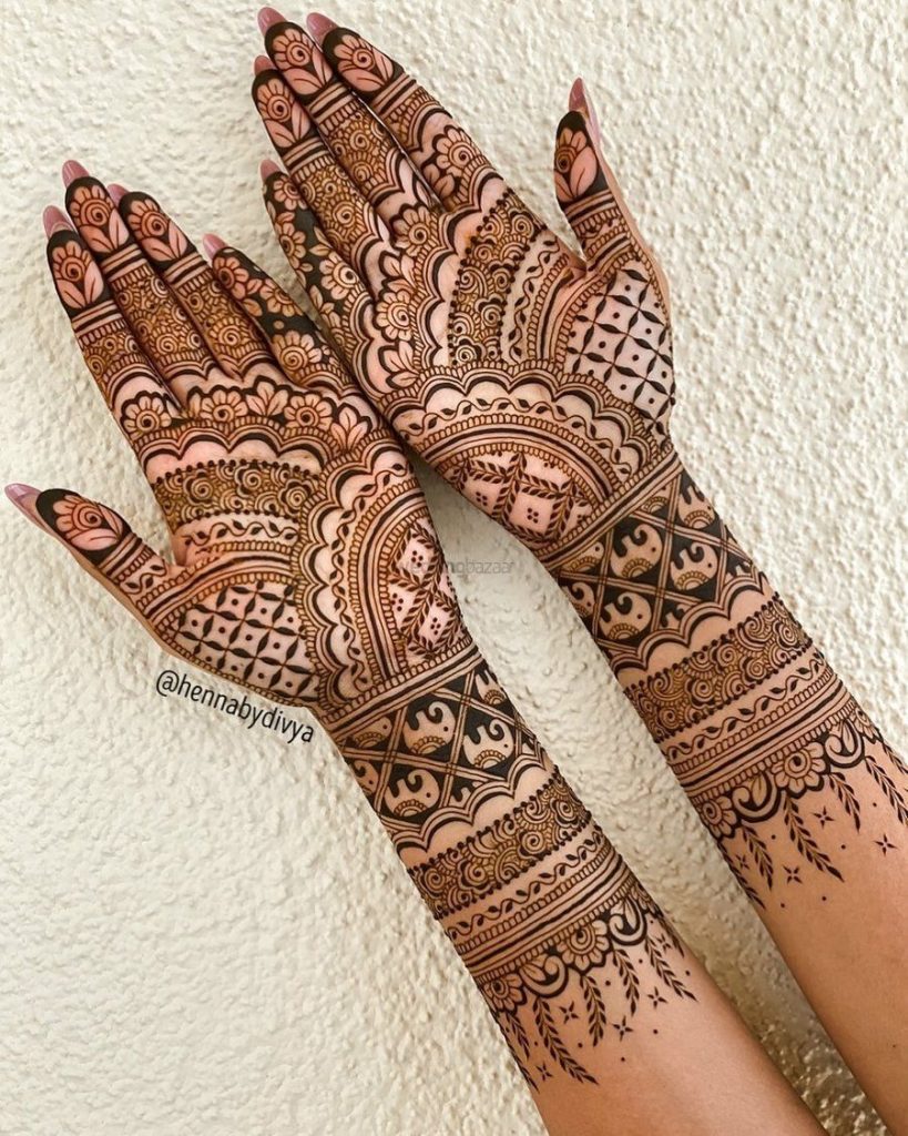 symmetrical tiny elephant mehndi design