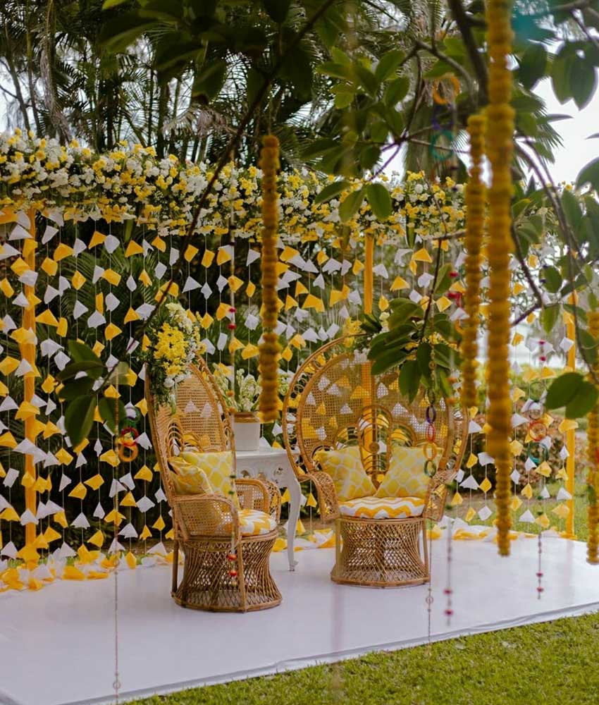 tassel theme for haldi decoration