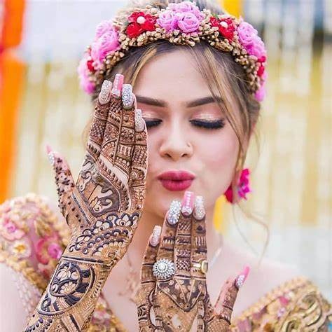 Bridal pose with flower