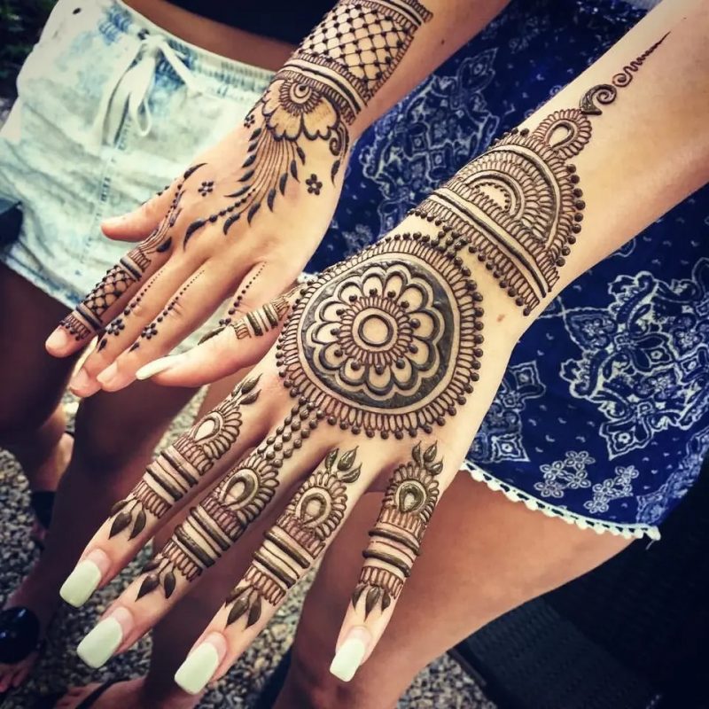 tikki design - circle mehendi designs