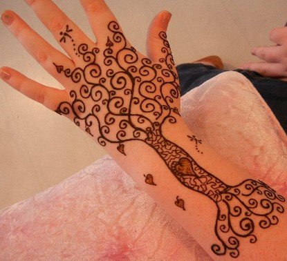 Small Mehndi Design - tree of elegance