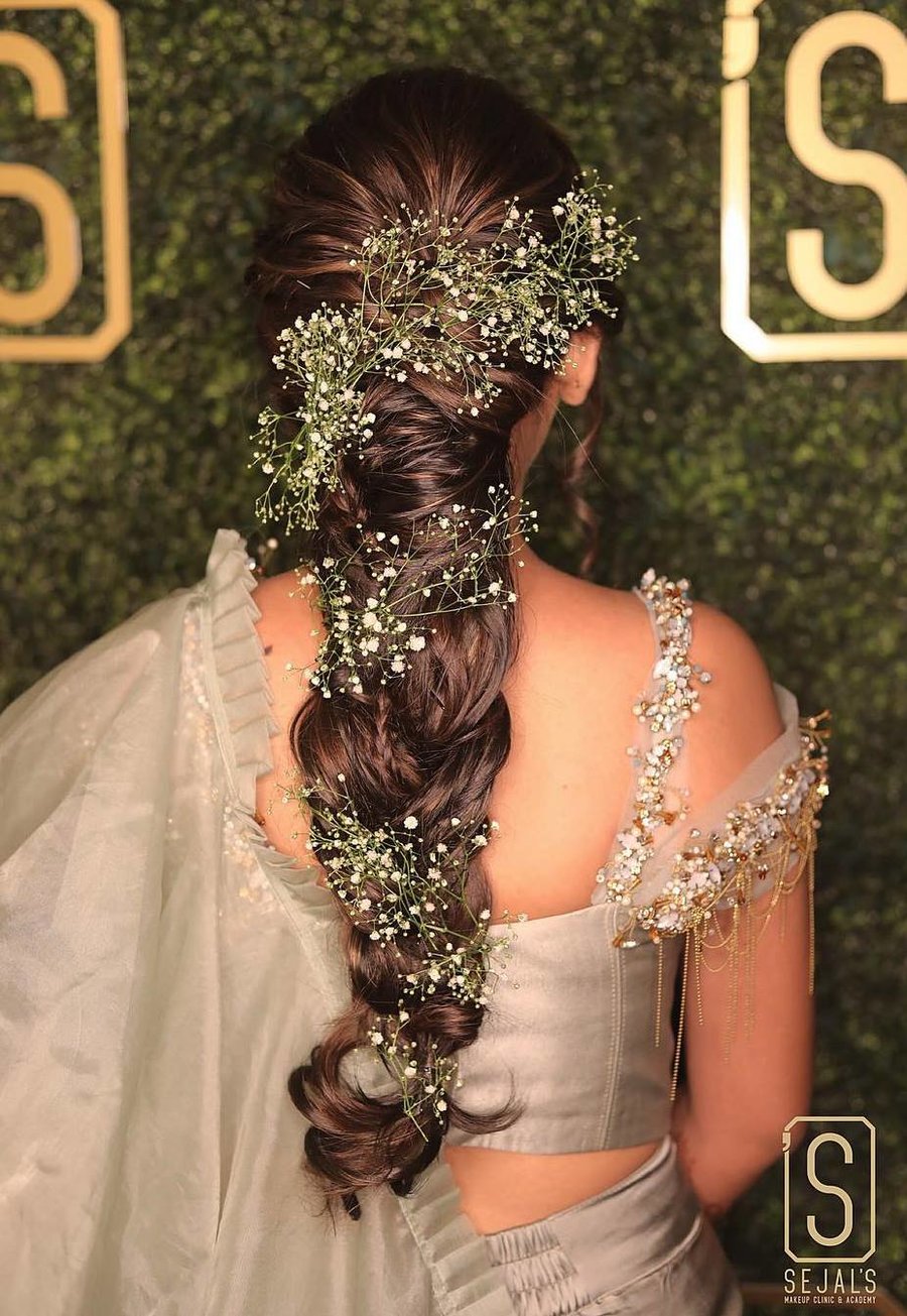 Twisted Braid Hair Style for Sangeet Ceremony