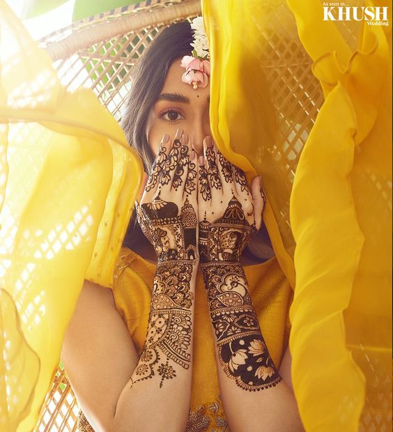 unique bridal solo mehndi poses