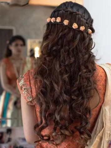 waterfall braid - lehenga hairstyles