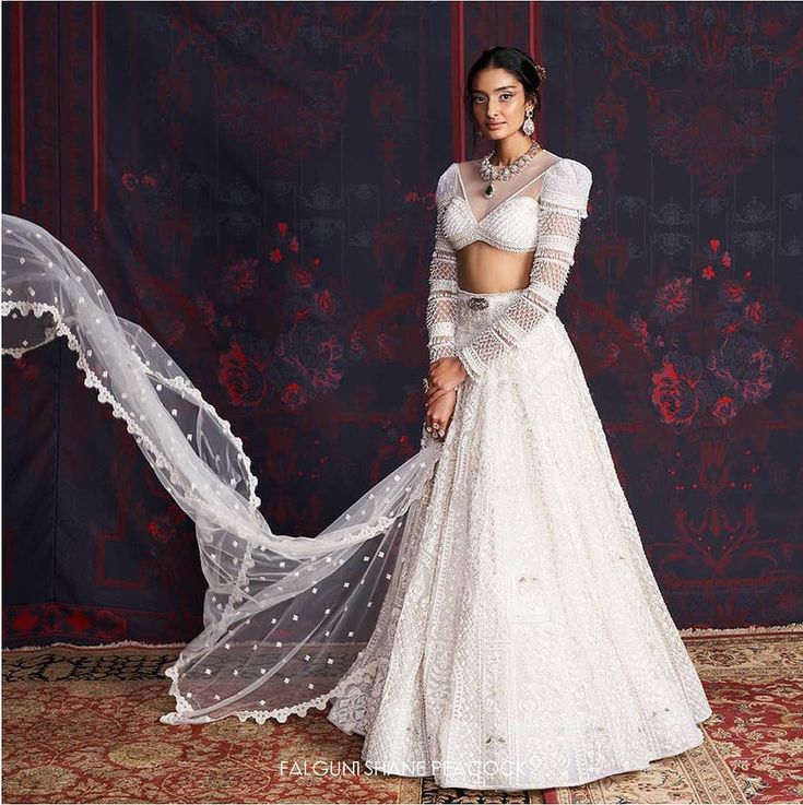 white full sleeves blouse for saree or lehenga