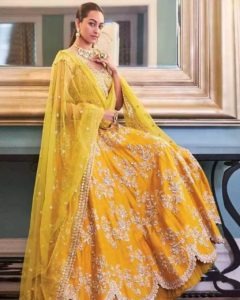 Bright Yellow Zardosi Lehenga