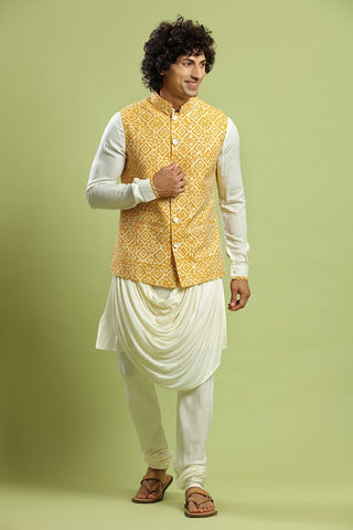 bandi jacket with cowl kurta 