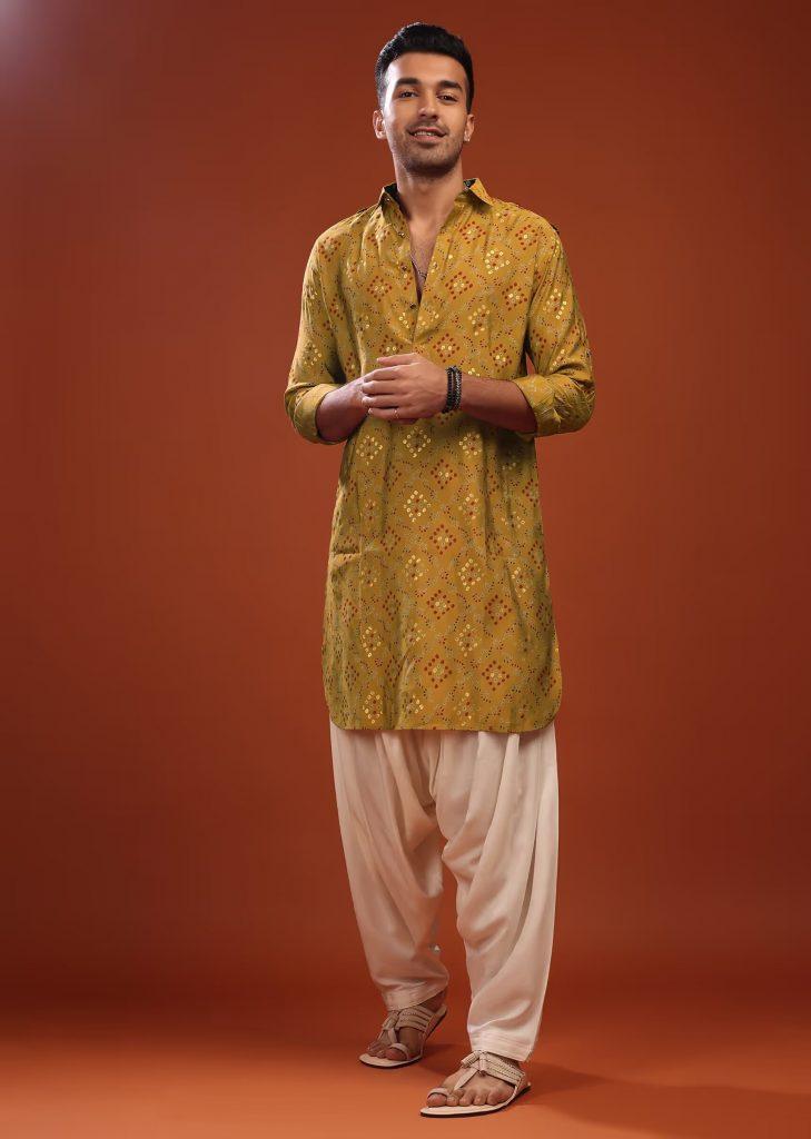 yellow pathani suit for haldi ceremony