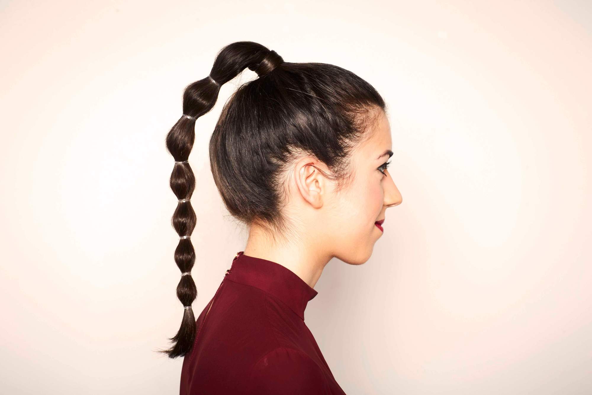 young ponytail haldi hairstyle