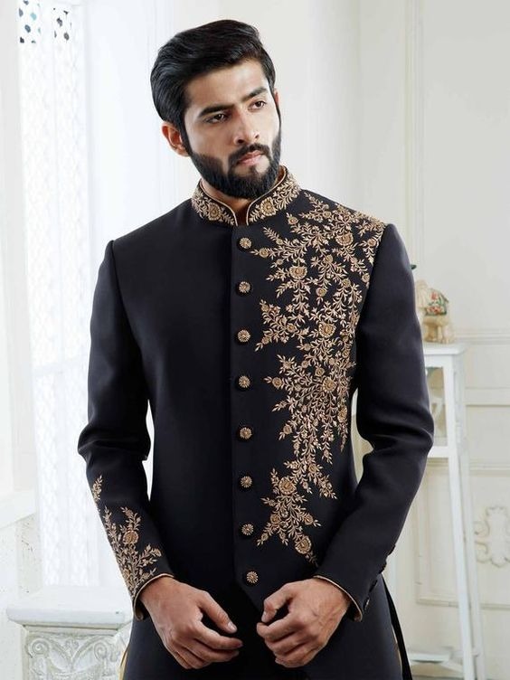 zardozi indo western sherwani